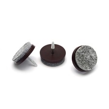 24 Pack 1-1/4 Gray Nail on Felt Pads, Furniture Floor Protectors, Chair Glides