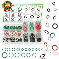 195PCS A/C Seal Kit,Ac O Ring Assortment Kit AC Gasket Seal Kit Automotive...