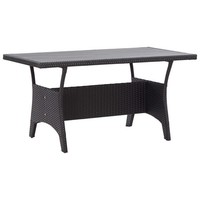 Gartentisch Schwarz 120X70X66 Cm Polyrattan