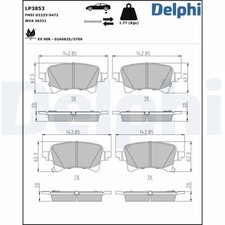 Rear Disc Brake Brake Pad Set Delphi LP3853 Fits Jeep Gladiator Wrangler