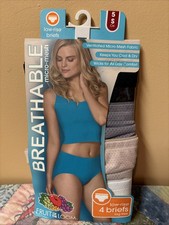 4-Pack Fruit of the Loom Womans Size S/5 Low Rise Micro-Mesh Underwear Panties