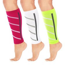 Junely 3 Pairs Calf Compression Sleeve for Men and Women One Size, Striped01