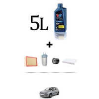 Hoffcar Set Service 4 Filter Und 5L ÖL FüR Fiat Stilo 1.9 Mjtd 110Kw Von 2005