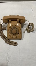 Vtg 1980 Bell Systems  500 DM Rotary Dial Desk Telephone Tan/ Beige WORKS