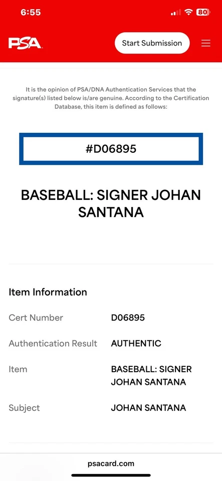 Johan Santana Signed Autographed Official ML Baseball Inscribed AL Cy 04 PSA DNA - Image 3 of 3