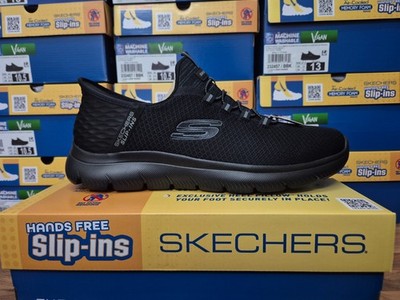 SKECHERS HERREN SLIPPER SCHUHE SCHWARZ MEMORY FOAM SNEAKER SLIP IN SKETCHERS UK 13