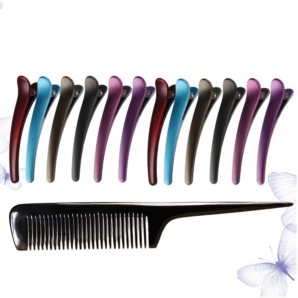 13 Pcs Plastic Hair Styling Duckbill Clip Hairdressing Partition Clamp
