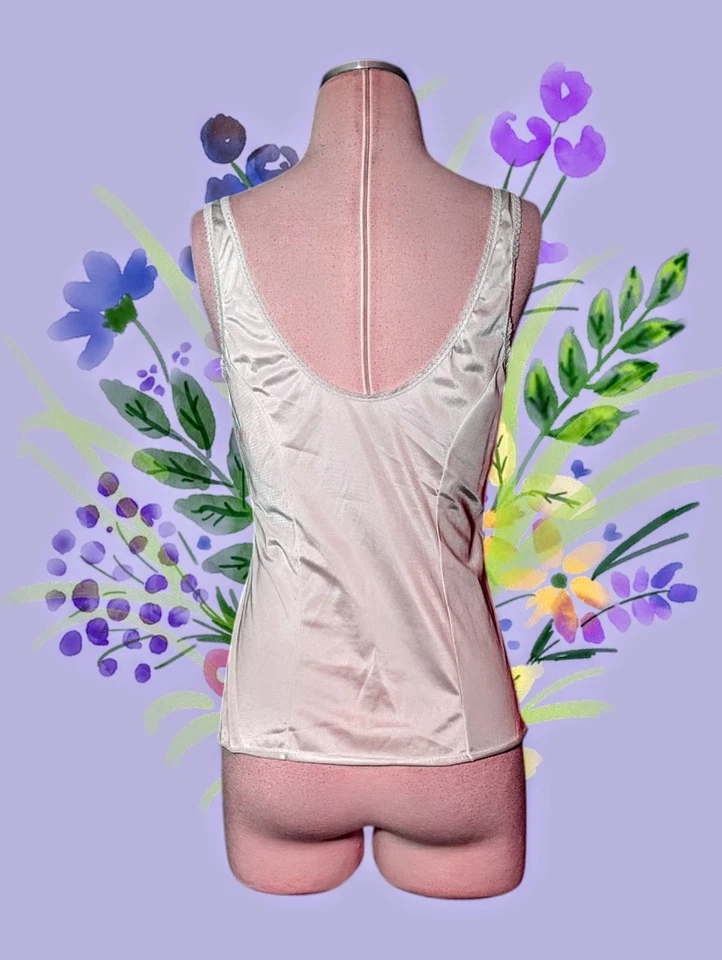 Camiseta sin mangas VASSARETTE gris claro plateado encaje sin cordones CAMI para mujer 36 grande Foto 3 de 4