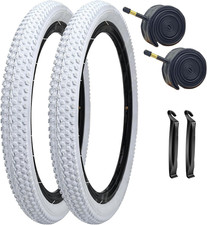 2 Pack 12"/14"/ 16 /18 /20 X2.125 White Bike Tires and Tubes for Kid'S Tires Bic