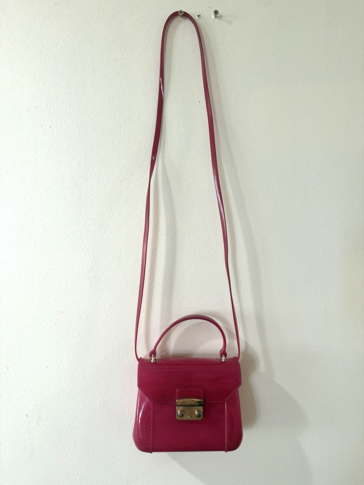 Authentic Furla Pink Candy Meringa Mini PVC Jelly Crossbody Bag w/ Dust Bag