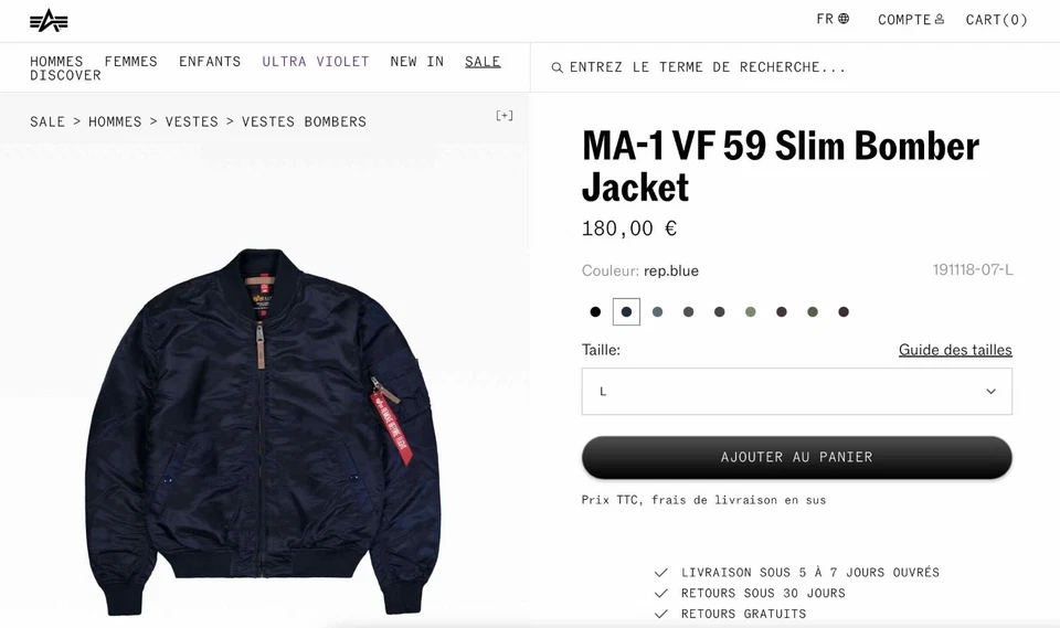 Alpha Industries MA-1 VF 59, photo 1 sur 5
