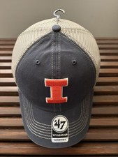 ‘47 Brand Illinois Fighting Illini Clean Up Trawler Hat SnapBack Adjustable NWT