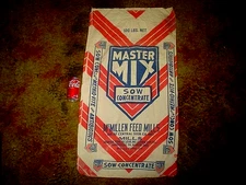 NICE VINTAGE MASTER MIX 100 LBS COTTON SOW FEED SACK BAG