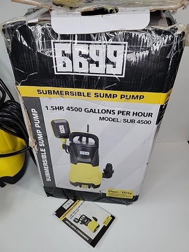 1.5HP Sump Pump Submersible Water Pump 4500GPH Missing PCS LOOK! - Picture 2 of 9
