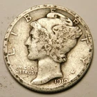 1919 P Mercury Dime 90% Silver G-VG  "Actual Coin Pictured - Not Cleaned"