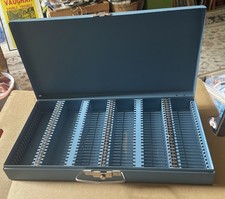 Vintage Tower 35mm Slide Film Metal File Storage Box Case 14 x 7 x 2"