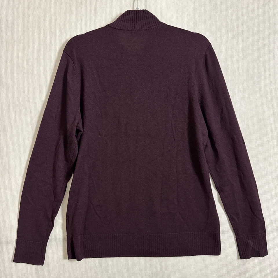 Suéter Smartwool Para Hombre Talla Mediana Rojo Vino Lana Merino 1/4 Cremallera Manga Larga Foto 2 de 4