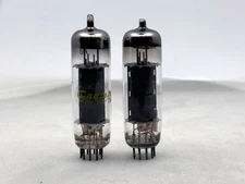 (2) Grommes by Raytheon 6BQ5/EL84 Power Tubes Gray Plates Halo Getters Amplitrex