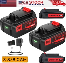 Replacement For Black & Decker 20Volt Lithium LBXR20 Battery /Charger Set W/LED