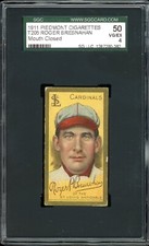 1911 T205 Gold Border Tobacco Roger Bresnahan Mouth Closed SGC 4