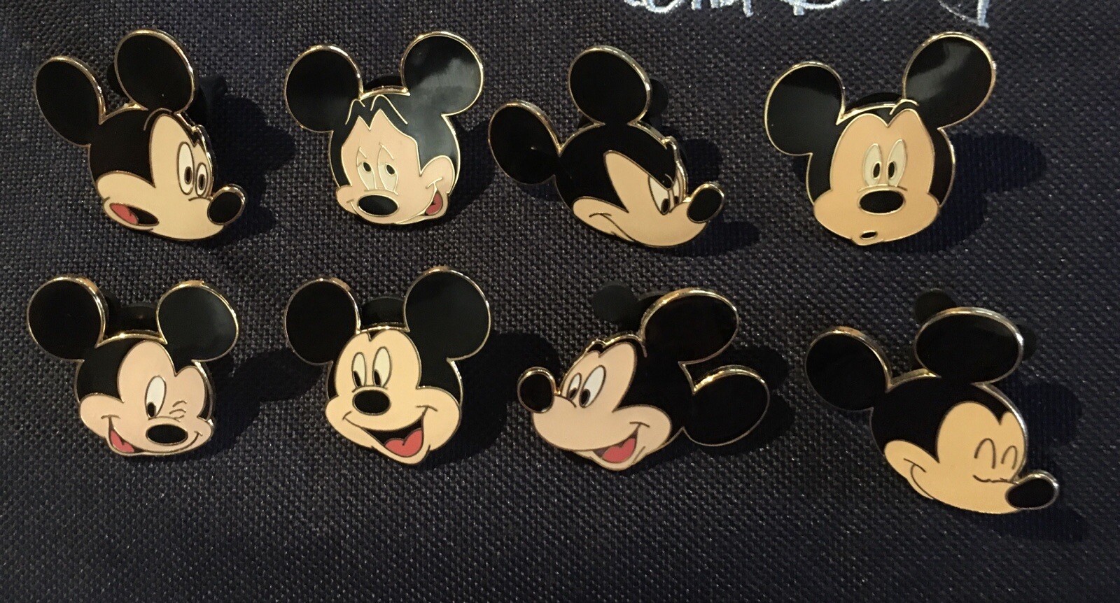 Cast Lanyard Mickey Head Pin set - Authentic- 8 pins RARE
