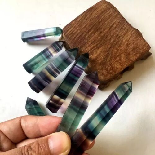 Bacchette Cristallo Guarigione Fluorite Arcobaleno Obelisco Punto Torre Reiki Decorazione Casa - Foto 5 di 6