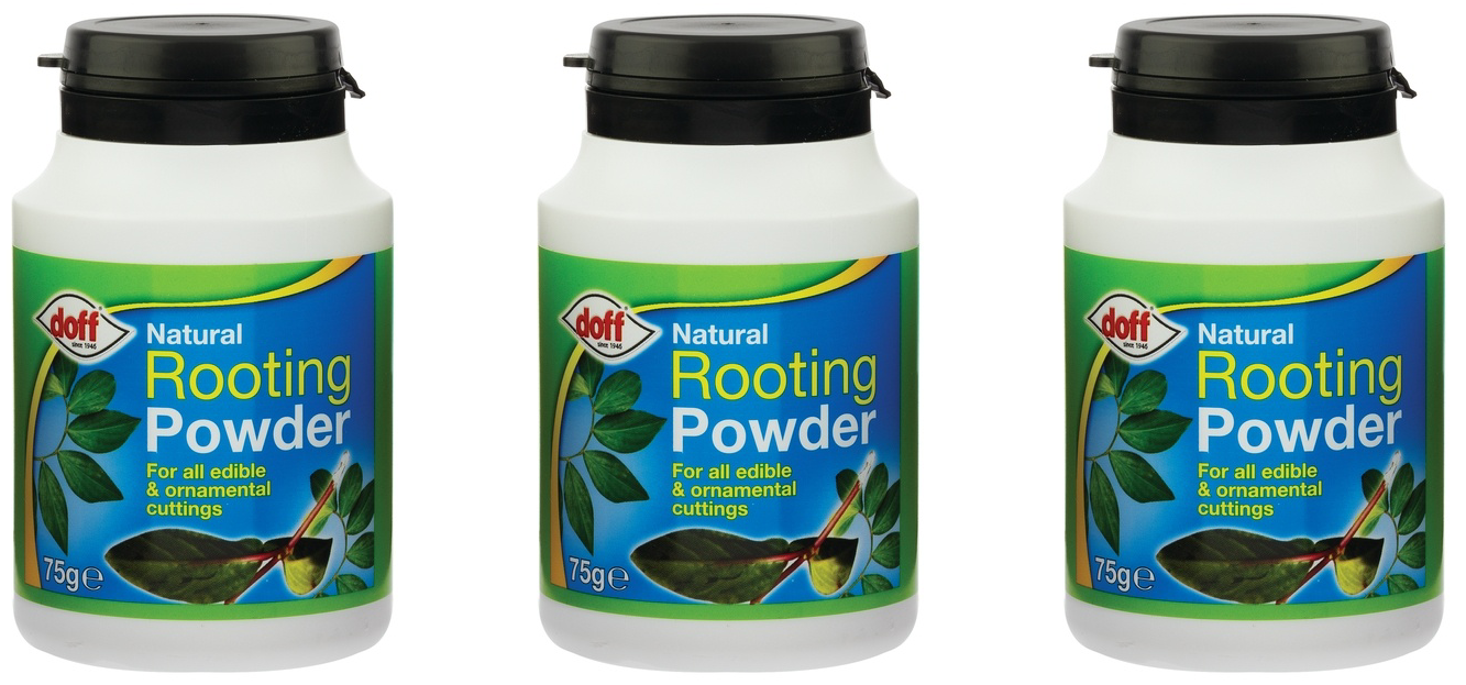 3x Doff Natural Rooting Growth Edible Plants & Ornamental Cuttings Powder - 75g