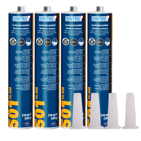 4 x DINITROL 501 FIJACIÓN DE PARABRISAS DE CURADO RÁPIDO ADHESIVO PEGAMENTO SELLADOR OEM - Imagen 1 de 1