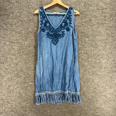 Beach By Exist Dress Women M Medium Blue Floral Shift Midi Embroidered V-Neck | eBay Beach By Exist Dress Women M Medium Blue Floral Shift Midi Embroidered V-Neck | eBay