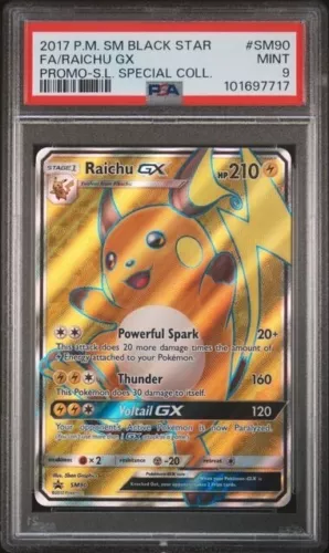 POKEMON 2017 SHINING LEGENDS SPECIAL COLLECTION F/A RAICHU GX #SM90 PSA 9