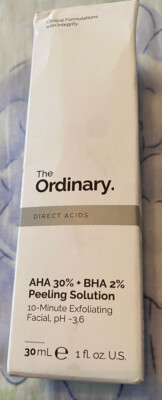 The Ordinary~AHA 30% + BHA 2% Peeling Solution~30ml / 1 fl oz each~NIB~