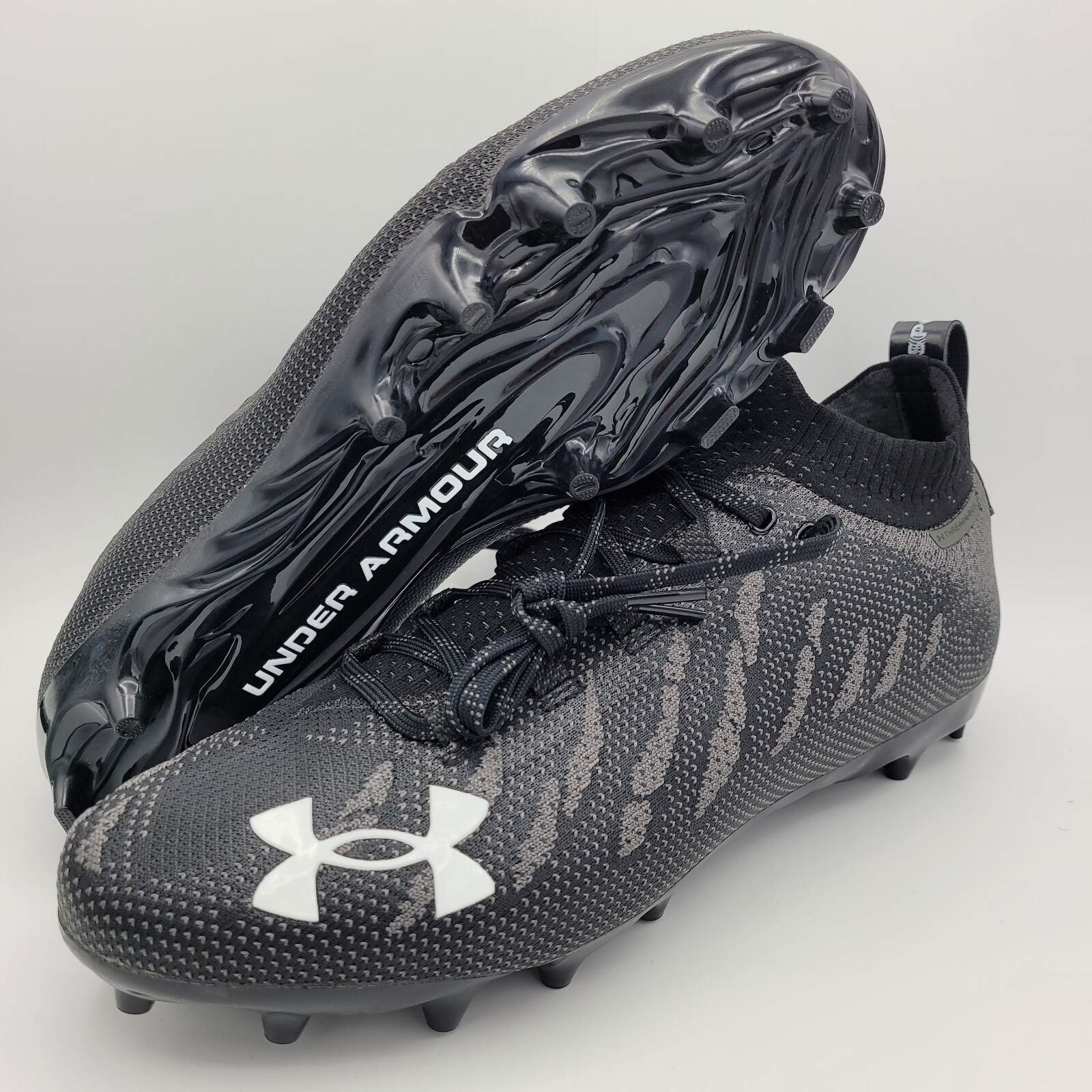 Under Armour Spotlight MC Football Cleats Black Gray Mens 3023959