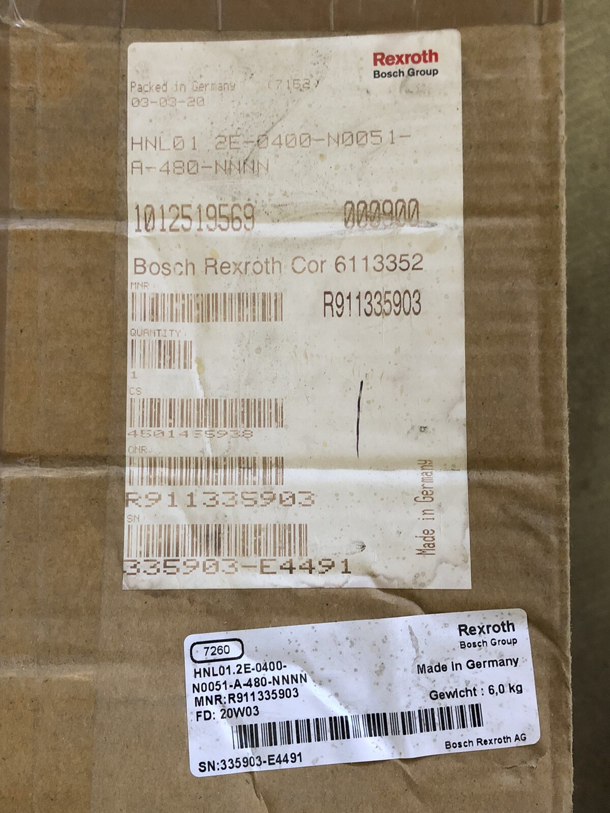 2020 NEW BOSCH REXROTH HNL01.2E-0400-N0051-A-480-NNNN