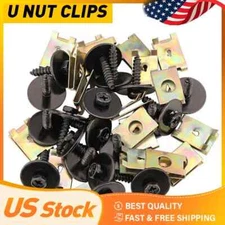 40Pcs Car Metal Screw Body Fender Retainer Bumper U Nut Clips Gasket Fastener
