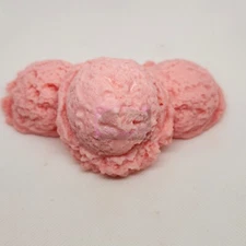 Large Wax Ice Cream Scoops, Set of 3 Scoops, Scented With Strawberry Fragrance