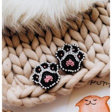 Paws brooch beading kit FREE SHIPPING cat paw beans brooch bead embroidery kit