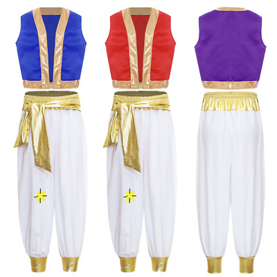 Kinder Jungen Dress Up Harem Playsuit Schule Weste Und Hosen Jogger Show Loose