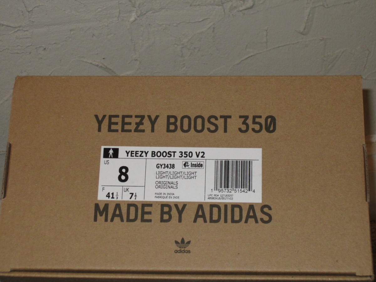 Adidas Yeezy Boost Cardboard Box in Brown with Black Print UK Size 8 adidas Yeezy Boost 350 V2 Light Men main image 3