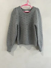 Rylee & Cru Girls Balloon Wool Sweater 6 7 6/7 Gray Glue Pullover Long Sleeve