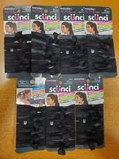 7 Pks of 6: Scunci Everyday & Active Knotted Ponytailers *BLACK* (0B-1439)