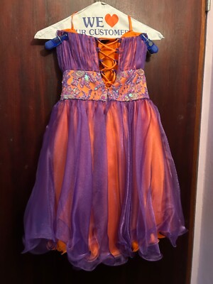 Purple Orange Custom Made Prom Semi Formal Prom Dress Size