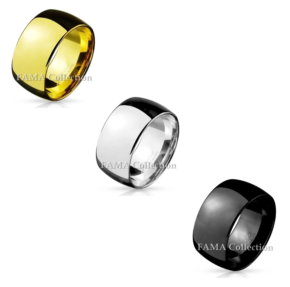 Stainless steel wide band ring sale