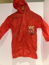 Disney Kids Rain Coat Size Medium Cars Red Lightning McQueen