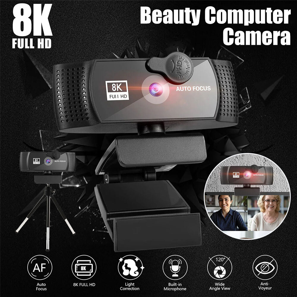Webcam Auto Focusing Web Camera Full HD Cam Microphone For PC Laptop 8k/4k-image