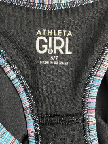 Athleta Girl Black Pink Tank Size S/7 Tank Racer Back Top - Picture 6 of 7