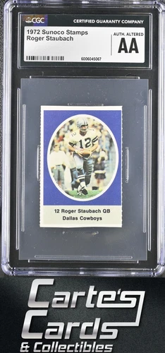 Roger Staubach 1972 Sunoco Stamps #NNO Dallas Cowboys Rookie Hall of Fame CGC AA