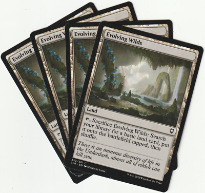   4 MAGIC The Gathering EVOLVING WILDS Nonbasic Land PLAYSET CLB/EN NM/EX