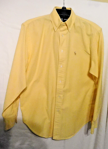 Ralph Lauren Polo Boys 10 Yellow Button Down Oxford Dress Shirt 100% Cotton