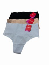 Spanx Everyday Shaping Panties Thong Womens XL Black High 3 Pcs SS0815 NWT