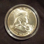 1953 Franklin Half Dollar Uncirculated Silver Coin 50C Denomination
